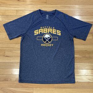 Buffalo Sabers Shirt Adult Medium Blue Short Sleeve NHL Hockey Logo Men